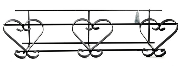 Kantosen musta teline kukkalaatikolle on kaunis ja kestävä vaihtoehto kiinnittää parvekelaatikko istutuksineen seinälle. Telineeseen sopii 60–100 cm pituinen muovinen kukkalaatikko.